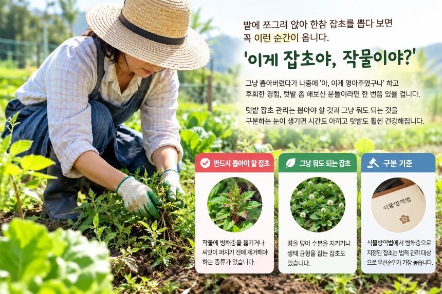 텃밭 잡초 관리, 뽑아야 할 것 vs 그냥 둬도 되는 것 구분법