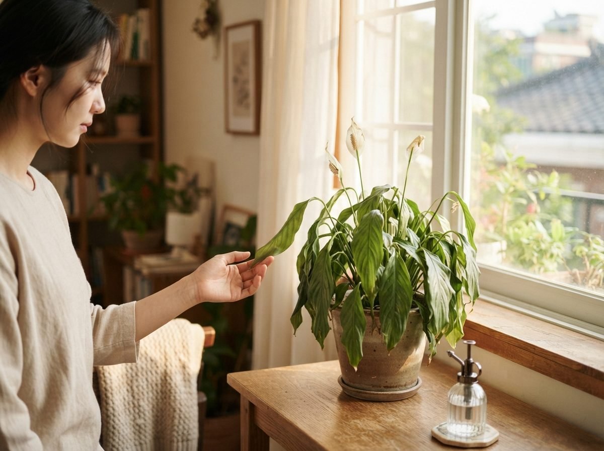 스파티필름 물주기와 잎이 처질 때 응급처치 — 원인 구별부터 뿌리 처치까지